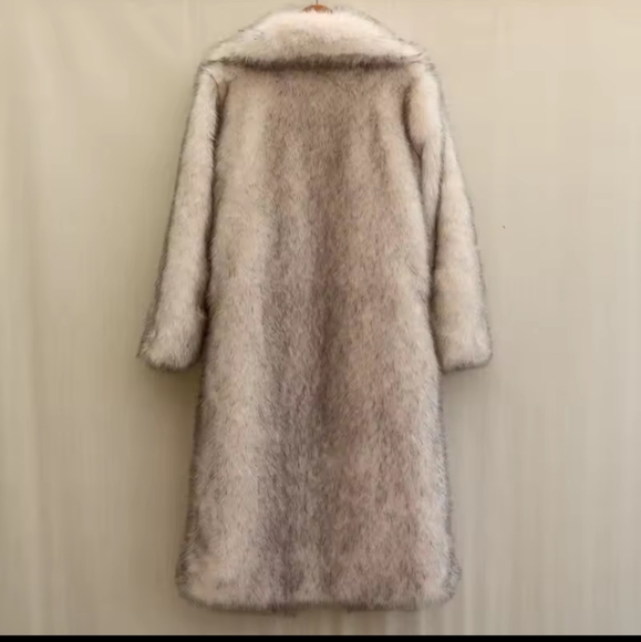 Men's fur coat winter warm mink long big fur collar casual plus size - Picture 5 of 7
